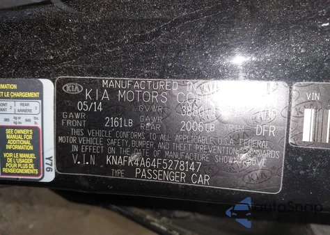 2015 Kia Forte Lx из США, поврежденный, VIN KNAFK4A64F5278147